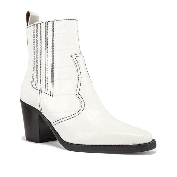 ganni boots white